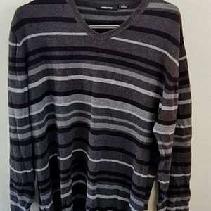 Claireborn Striped Gray Sweater